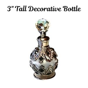 Perfume Bottle 51 oz  Vintage Style Enameled Glass Highly decorated- NO PERFUME